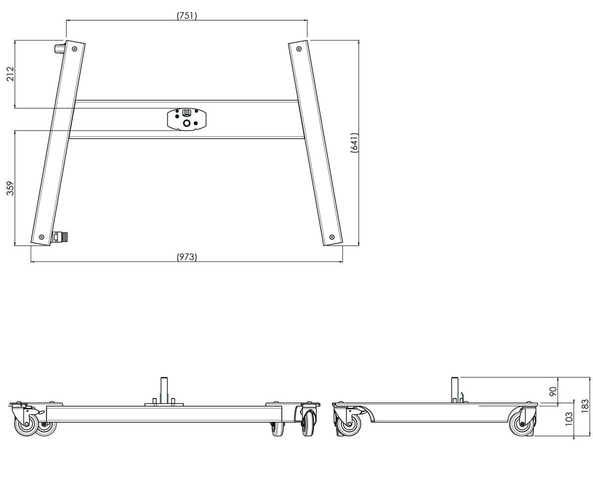 Vogel's S063.8555 Trolley Frame Dimensions