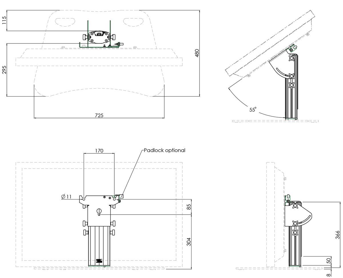 Vogel's S063.8635 soporte de pantalla para escenario, 350mm Dimensions
