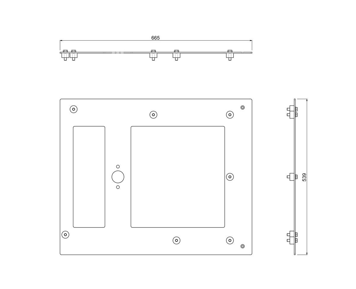Vogel's S112.1001 Projector-specific Mount (Stack frame) Dimensions