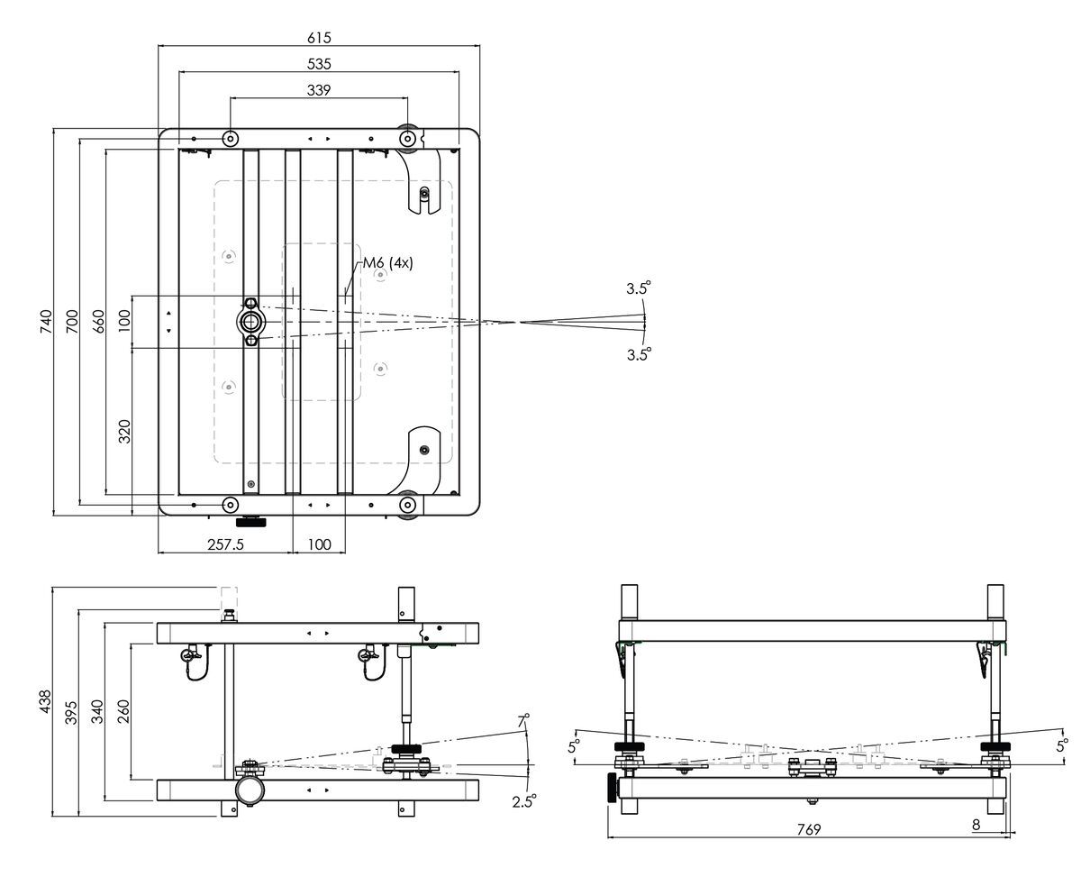Vogel's S112.4210 Châssis, max. 590x500x210 (lxlxh) Dimensions