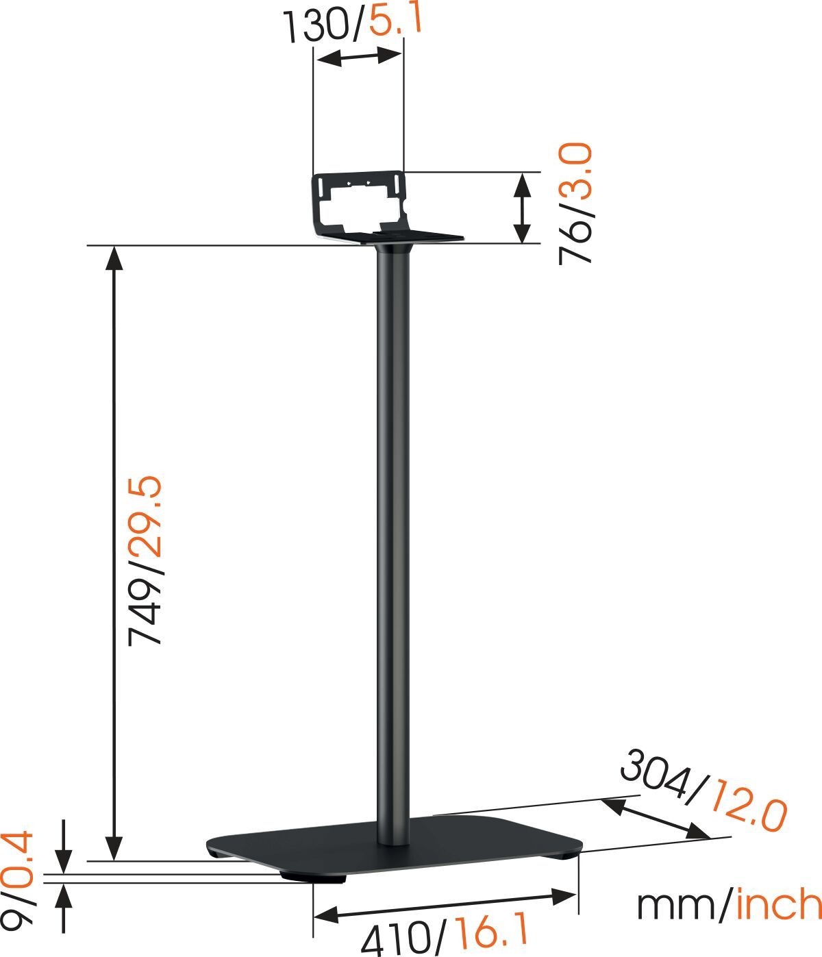 Vogel's SOUND 3305 Speaker Stand (white) - Ideally suited for: Denon HEOS 5