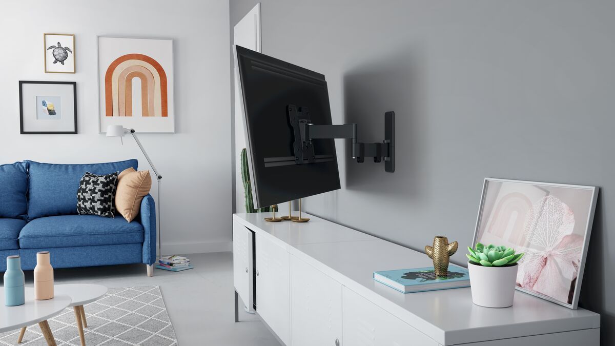 Vogel's TVM 1245 Schwenkbare TV-Wandhalterung - Geeignet für Fernseher von 19 bis 43 Zoll - Voll beweglich (bis zu 180°) schwenkbar - Bis zu 15° neigbar - Ambiance