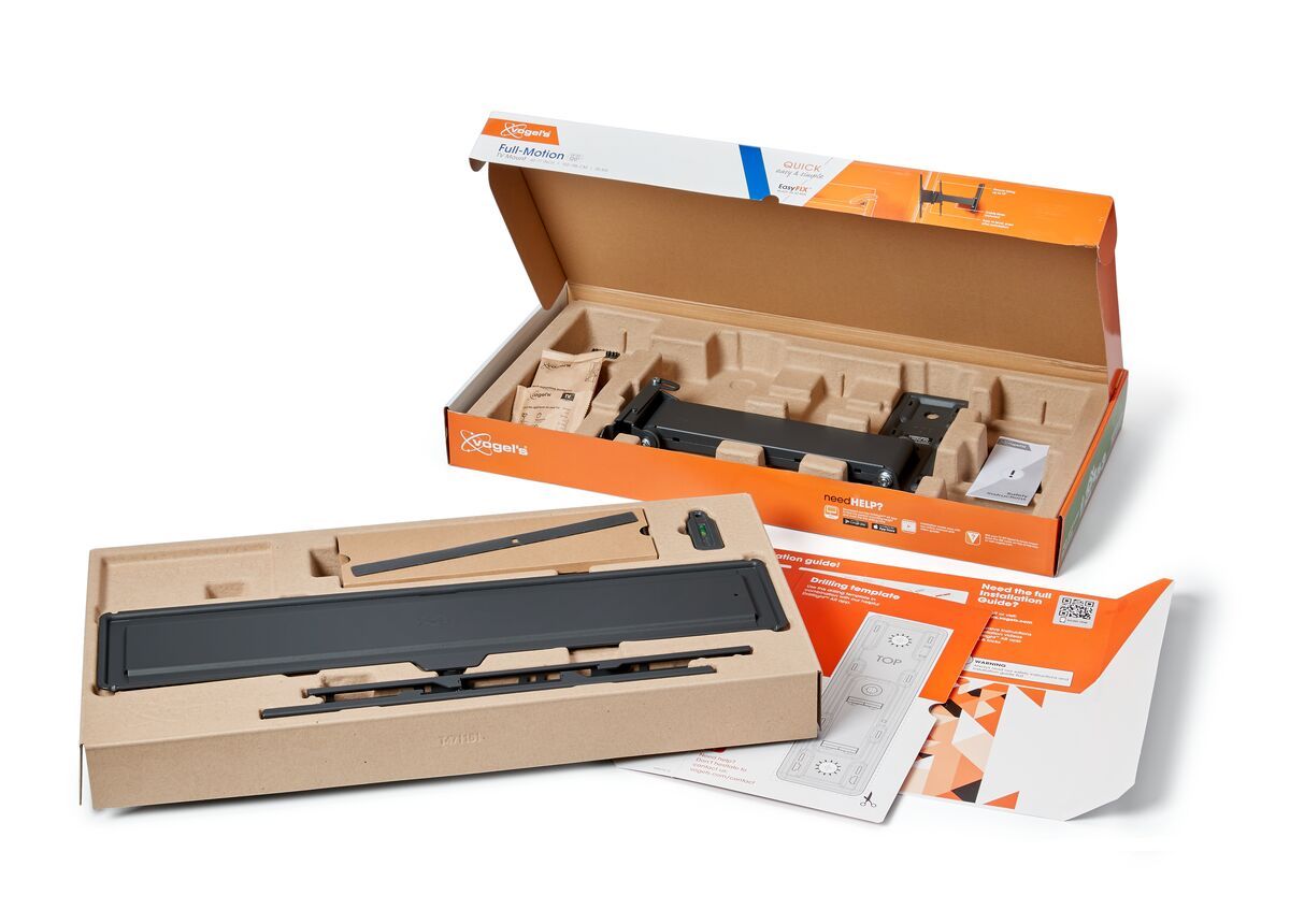 Vogel's TVM 1625 Full-Motion TV Wall Mount - Suitable for 40 up to 77 inch TVs - Motion (up to 120°) swivel - Tilt up to 15° - Unboxing