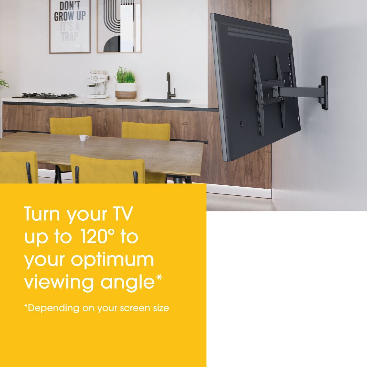 Vogel's MA3030 Support TV Orientable - Convient aux téléviseurs de 32 à 65 pouces - Rotation (jusqu'à 120°) - Inclinaison jusqu'à 15° - USP