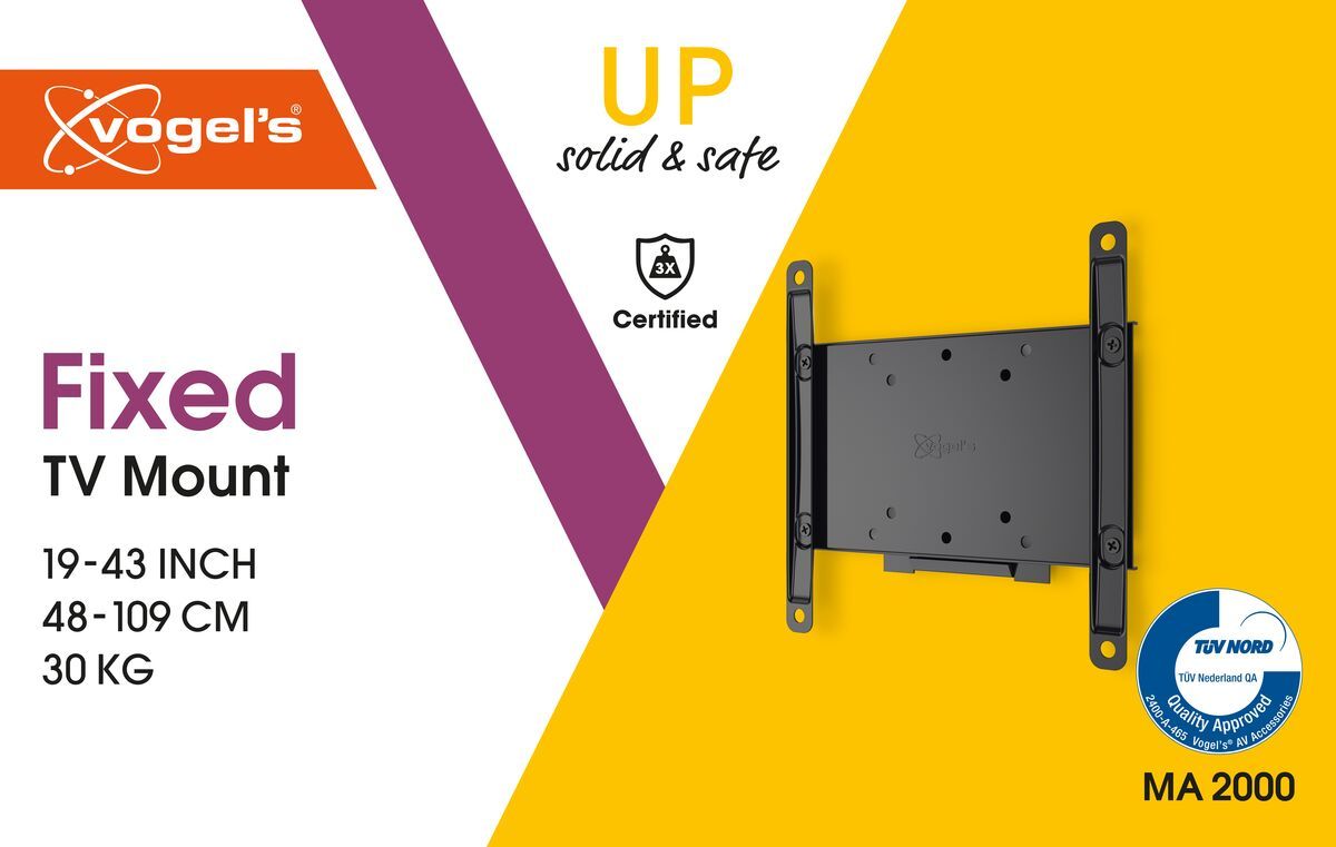 Vogel's MA 2000 Fixed TV Wall Mount - Suitable for 19 up to 43 inch TVs up to Packaging front