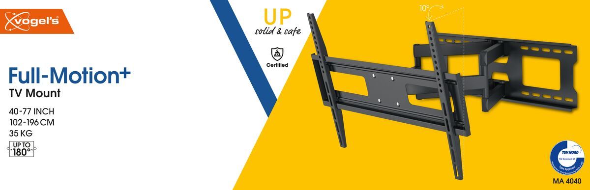 Vogel's MA4040 Full-Motion TV Wall Mount - Suitable for 40 up to 77 inch TVs - Full motion (up to 180°) - Tilt up to 10° - Packaging front