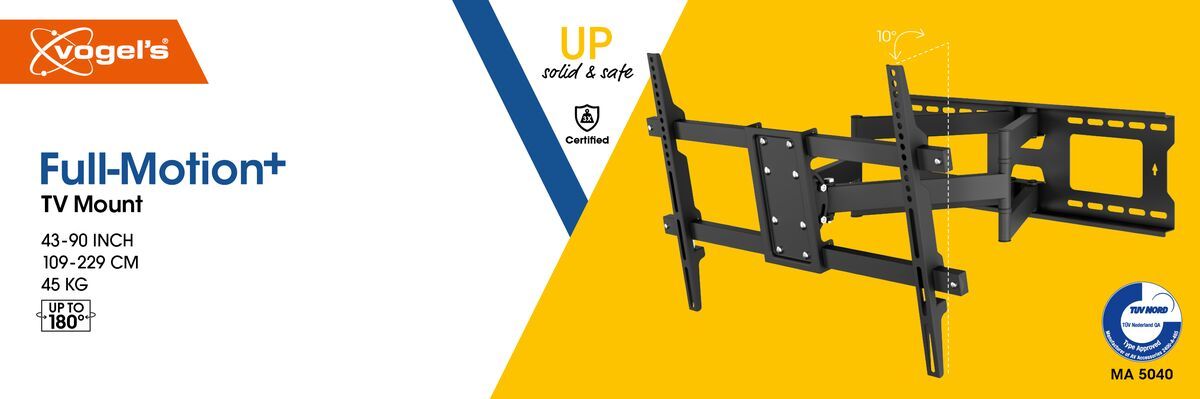 Vogel's MA5040 Schwenkbare TV-Wandhalterung - Geeignet für Fernseher von 43 bis 90 Zoll - Voll beweglich (bis zu 180°) - Bis zu 10° neigbar - Packaging front